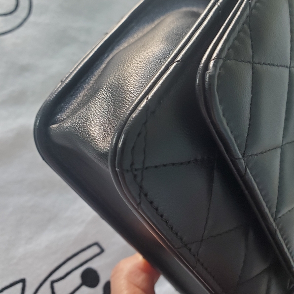 Classic Chanel lambskin wallet on chain black with gold - Picture 15 of 16